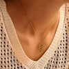 Wholesale Square Colorful Zircon Pendant Double Layer Necklace Light Luxury Style Stainless Steel Gold Plated Electroplated Jewelry