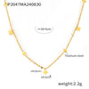 Wholesale Square Colorful Zircon Pendant Double Layer Necklace Light Luxury Style Stainless Steel Gold Plated Electroplated Jewelry