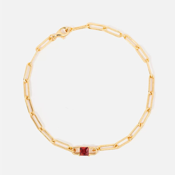 Wholesale Square December Birthstone Colorful Zircon Bracelet In Light Luxury Geometric Style Made Of Titanium Steel With Electroplating For Women And Unisex