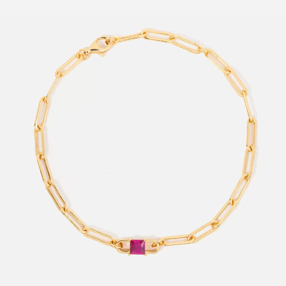 Wholesale Square December Birthstone Colorful Zircon Bracelet In Light Luxury Geometric Style Made Of Titanium Steel With Electroplating For Women And Unisex
