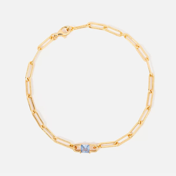Wholesale Square December Birthstone Colorful Zircon Bracelet In Light Luxury Geometric Style Made Of Titanium Steel With Electroplating For Women And Unisex