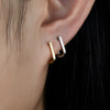 Wholesale Square Ear Buckle Earrings S925 Sterling Silver Electroplated For Women Fashion Geometric Design