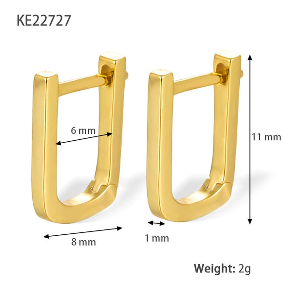 Wholesale Square Ear Buckle Earrings S925 Sterling Silver Electroplated For Women Fashion Geometric Design