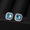 Wholesale Square Earrings Copper Inlaid Zircon Geometric Allmatching Women's