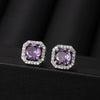 Wholesale Square Earrings Copper Inlaid Zircon Geometric Allmatching Women's