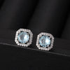 Wholesale Square Earrings Copper Inlaid Zircon Geometric Allmatching Women's