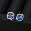 Wholesale Square Earrings Copper Inlaid Zircon Geometric Allmatching Women's