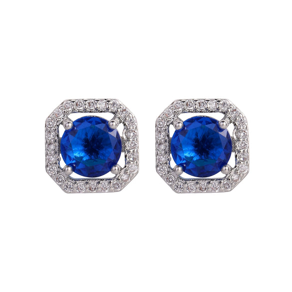 Wholesale Square Earrings Copper Inlaid Zircon Geometric Allmatching Women's