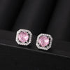 Wholesale Square Earrings Copper Inlaid Zircon Geometric Allmatching Women's