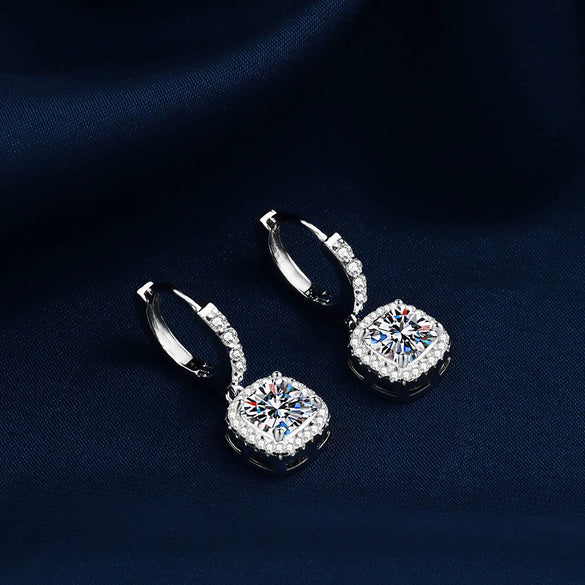 Wholesale Square Earrings For Women Copper Inlaid Zircon Geometric Style
