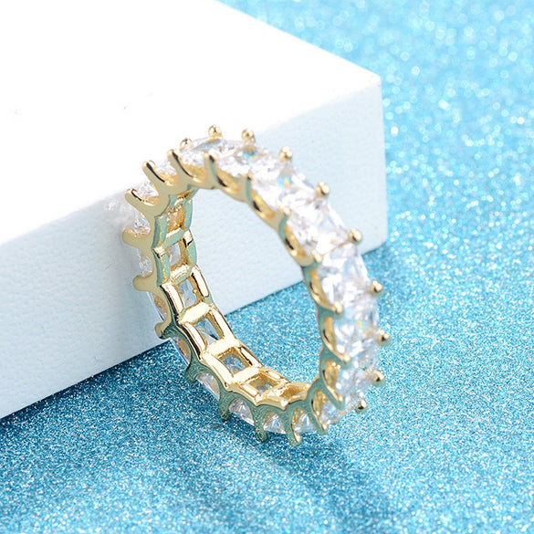 Wholesale Square Fashion Simple Geometric Copper Ring With Electroplating For Unisex