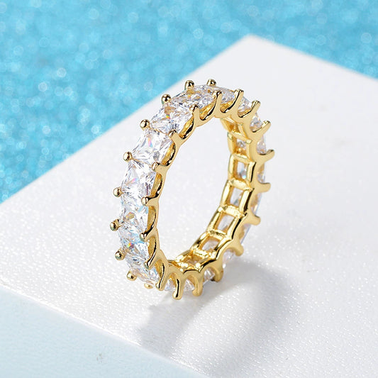 Wholesale Square Fashion Simple Geometric Copper Ring With Electroplating For Unisex