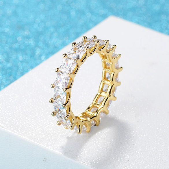 Wholesale Square Fashion Simple Geometric Copper Ring With Electroplating For Unisex