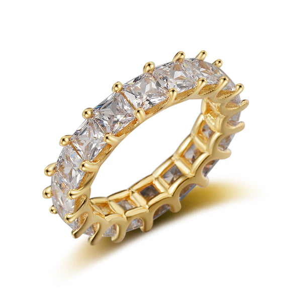 Wholesale Square Fashion Simple Geometric Copper Ring With Electroplating For Unisex