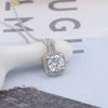 Wholesale Square Four Claw Full Diamond Drop Shape Copper Water Wave Chain Women's Fashion Clavicle Chain Necklace Jewelry