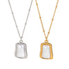 Wholesale Square Geometric Bead Chain Clavicle Chain With Titanium Steel Pendant Retro Minimalist Design Pvd Vacuum Real Gold Electroplating For Women And Men