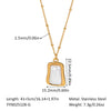 Wholesale Square Geometric Bead Chain Clavicle Chain With Titanium Steel Pendant Retro Minimalist Design Pvd Vacuum Real Gold Electroplating For Women And Men