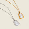 Wholesale Square Geometric Bead Chain Clavicle Chain With Titanium Steel Pendant Retro Minimalist Design Pvd Vacuum Real Gold Electroplating For Women And Men