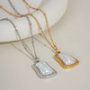Wholesale Square Geometric Bead Chain Clavicle Chain With Titanium Steel Pendant Retro Minimalist Design Pvd Vacuum Real Gold Electroplating For Women And Men
