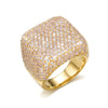 Wholesale Square Geometric Modern Minimalist Electroplated Copper Zircon Ring For Women And Unisex