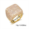 Wholesale Square Geometric Modern Minimalist Electroplated Copper Zircon Ring For Women And Unisex