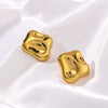 Wholesale Square Irregular Stainless Steel Earrings With Real Gold Plated Rhombus And Geometric Design