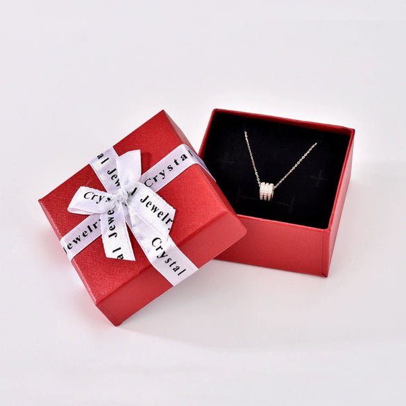 Wholesale Square Jewelry Box For Ring Pendant Earrings Storage Made Of Paper And Cardboard With Solid Color Pattern
