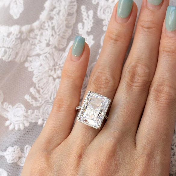 Wholesale Square Korean Style Ring Copper Inlaid Zircon Geometric Design For Women