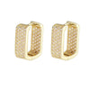 Wholesale Square Light Luxury Earrings Copper Inlaid Zircon Simple Geometric Design Unisex