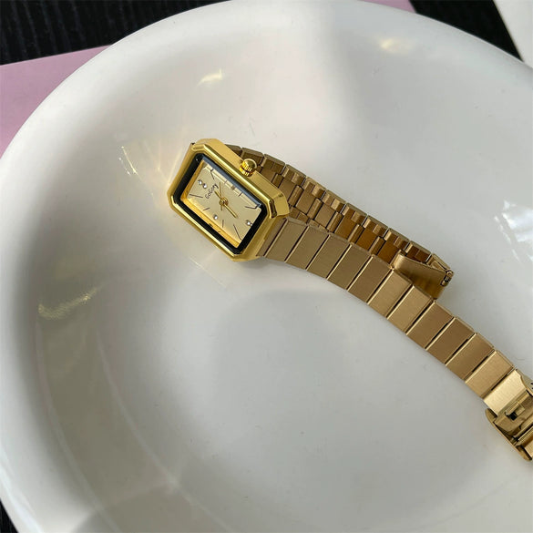 Wholesale Square Metal Quartz Watch With Simple Texture For Female Students High End Sense Cold Niche Ins Style