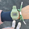 Wholesale Square Multifunctional Sports Electronic Watch For Women And Junior High School Students Plastic Mirror Silicone Strap Rubber Case Stainless Steel Clasp