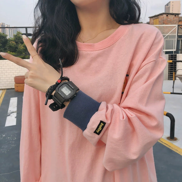 Wholesale Square Multifunctional Sports Electronic Watch For Women And Junior High School Students Plastic Mirror Silicone Strap Rubber Case Stainless Steel Clasp