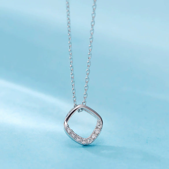 Wholesale Square Necklace 925 Sterling Silver Geometric 14K Gold Plated