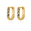 Wholesale Square Pleated Geometric Earrings Copper Gold Plated Inlaid With Artificial Gemstones Semiprecious Stones Electroplated Sweet Cool Style