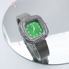 Wholesale Square Quartz Watch With Starry Diamond Mesh Strap Alloy Case Stainless Steel Strap Light Luxury Leisure Style