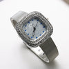 Wholesale Square Quartz Watch With Starry Diamond Mesh Strap Alloy Case Stainless Steel Strap Light Luxury Leisure Style