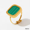 Wholesale Square Retro Open Ring For Women Fashion Ol Style Stainless Steel Electroplated