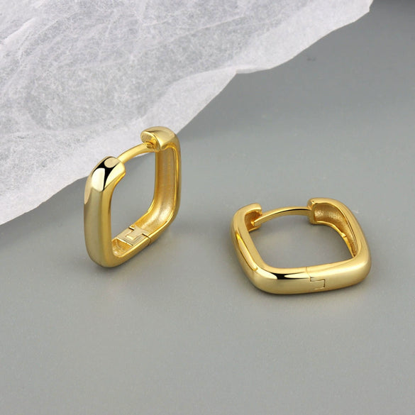 Wholesale Square S925 Sterling Silver Geometric Electroplated Earrings For Women