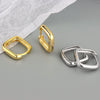 Wholesale Square S925 Sterling Silver Geometric Electroplated Earrings For Women