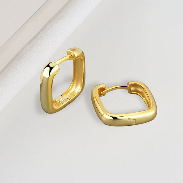 Wholesale Square S925 Sterling Silver Geometric Electroplated Earrings For Women