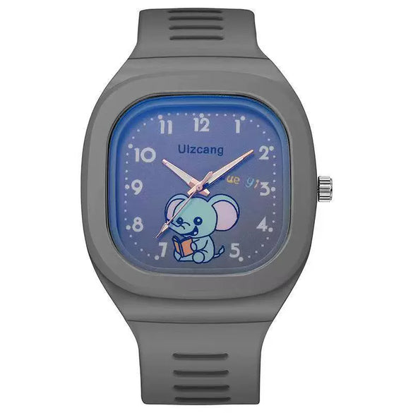 Wholesale Square Silicone Student Watch With Cute Cartoon Design And Luminous Feature