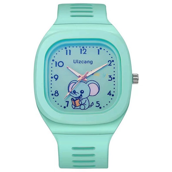 Wholesale Square Silicone Student Watch With Cute Cartoon Design And Luminous Feature