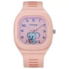 Wholesale Square Silicone Student Watch With Cute Cartoon Design And Luminous Feature