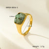 Wholesale Square Stainless Steel Inlaid Natural Stone Electroplated Fashion Women's Ring