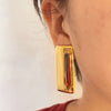Wholesale Square Stainless Steel 18K Gold Plated Electroplated Geometric Earrings For Women