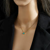 Wholesale Square Turquoise Pendant Necklace In Natural Turquoise And Titanium Steel With Electroplating Geometric Design For Unisex