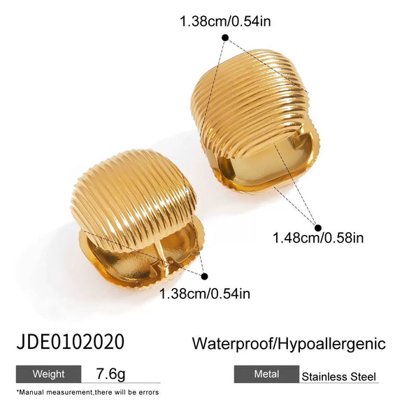 Wholesale Square Women's Light Luxury Niche Stainless Steel Earrings With Geometric Design And Electroplating