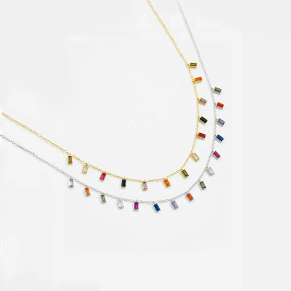 Wholesale Square Zircon Decorative Chain Electroplated 925 Silver Clavicle Chain For Women With French Retro Niche Design Light Luxury High End Style