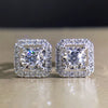 Wholesale Square Zircon Earrings Copper Geometric Style