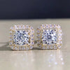 Wholesale Square Zircon Earrings Copper Geometric Style
